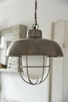 Lampe suspendue avec treillis et dôme en verre dépoli - Diamètre : 35cm - Réf : 571503 Lampe suspendue avec treillis et dôme en verre dépoli - Diamètre : 35cm - Réf : 571503