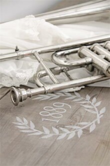 Pochoir à usage unique "Olive branch 1889" - ⌀19 cm - Réf. 350907 Pochoir à usage unique "Olive branch 1889" - 19 cm - Réf. 350907