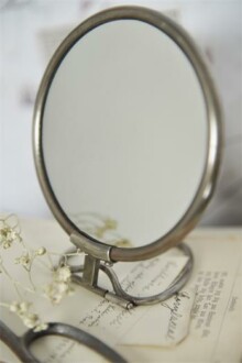 Miroir JDL sur socle Ø 9 cm - Laiton / verre - Réf. 530263 530263 Miroir Jeanne d'Arc Living sur socle