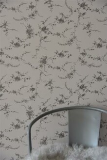 Papier peint - Fleurs French grey - Rouleau 53 cm x 10 m  - Réf. 700342 Papier peint - Fleurs French grey - Rouleau 53 cm x 10 m - Réf. 700342