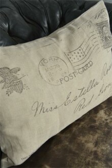 Housse de coussin "Cartes Postales" - 100% lin - 50 x 70 cm - Réf. 750613 Housse de coussin "Cartes Postales" - 100% lin - 50 x 70 cm - Réf. 750613
