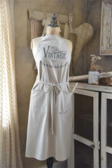 Tablier avec logo Vintage Paint - Soft Linen (gris)- Lin - L105 l100 cm - Réf. 900173 Tablier avec logo Vintage Paint - Soft Linen (gris)- Lin - L105 l100 cm - Réf. 900173