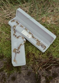 Bracelet "Moments Spéciaux" - cuivre et cordon gris & pendentifs - 19 cm - Réf. 902014 Bijoux-Bracelet "Moments Spéciaux" cuivre et cordon gris-19cm_902014