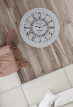 Horloge Retro - ø 38 cm & ø 3,5 cm pour 8 boutons. Le temps, cadeau si précieux évoqué par cette horloge rétro. Réf. AT005 Transfert Amatxi Horloge Retro