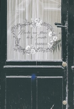 Marché aux Fleurs - 38 x 47 cm. Inspiré du célèbre marché aux fleurs de la Croisette à Cannes. Réf. AT006 Transfert Amatxi Marché aux fleurs