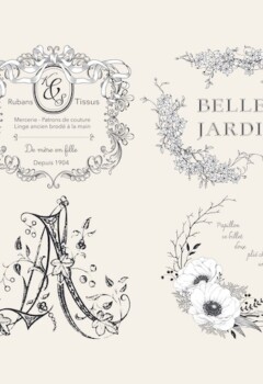 Bougie - Set de 4 motifs spécial bougie sur une planche A4 - Ils fondent en même temps que la cire. Réf. AT014 Transfert Amatxi Bougies - Planche