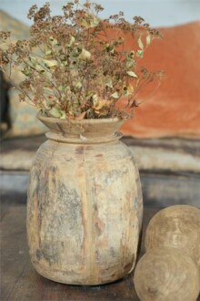 Vase ancien authentique - bois avec belle patine - H 18-25 cm suivant arrivage - Réf. 571954 Vase ancien authentique - bois avec belle patine - H 18-25 cm suivant arrivage - Réf. 571954