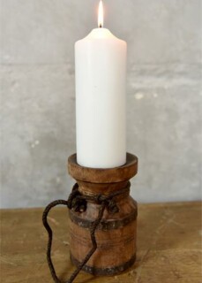 Bougeoir bois ancien - D:10cm - 13 x18 cm - Réf. 575100 Bougeoir bois ancien - D:10cm - 13 x18 cm - Réf. 575100