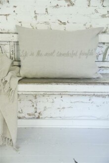 Housse de coussin "Life is ..." - 50 x 70 cm - 100% lin - Réf. 750812 Housse de coussin "Life is ..." - 50 x 70 cm - 100% lin - Réf. 750812