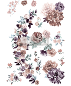 BURGUNDY ROSE GARDEN - Roseraie de Bourgogne - 24" x 35" - 60,96 x 88,90 cm (en 3 pièces) - Réf. 655350649999 Transfert décoratif Redesign ® - Burgundy rose garden - Roseraie de Bourgogne - Réf. 655350649999