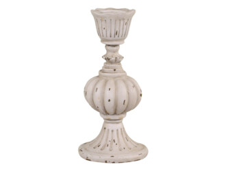 Bougeoirs haut petit - Antique Gris - H14/D7 cm - Réf. 71094-25 71094-25-Bougeoir haut petit