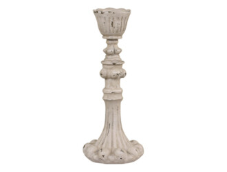 Bougeoirs haut grand - Antique Gris - H17/D7 cm - Réf. 71095-25 71095-25-Bougeoir haut grand