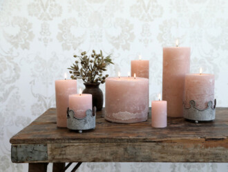 Bougie Rose Antique - H10/D7 cm - 40h -Réf. 71491-07 71491-07 Bougie Rose Antique