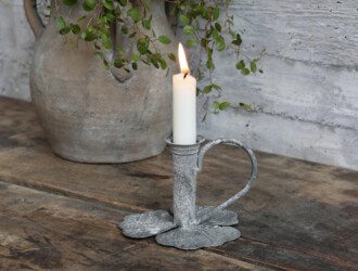 Bougeoir à feuilles - Antique Zinc - H9 x 13 x 12 - Réf. 71669-00 71669-00 Bougeoir a feuilles